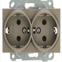 RİTA MEK TUŞ İKİLİ TOPRAKLI PRİZ PORSELEN DORE 1